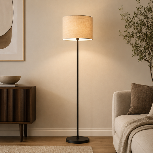 Modern Fabric Shade Floor Lamp