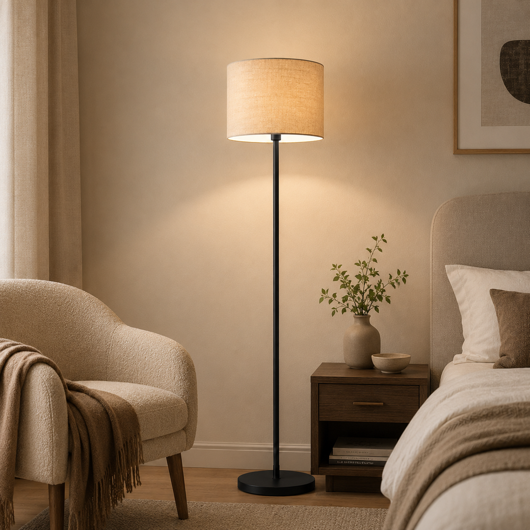 Modern Fabric Shade Floor Lamp