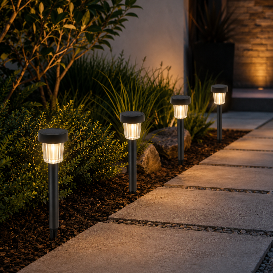 Solar LED Garden Pathway Lights – Set of 4