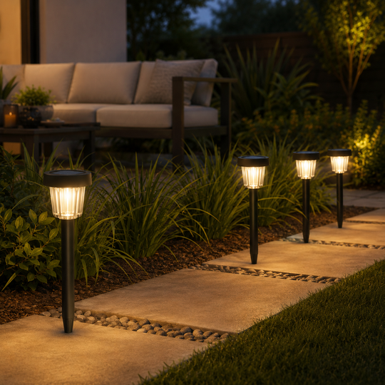 Solar LED Garden Pathway Lights – Set of 4