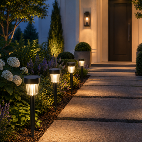 Solar LED Garden Pathway Lights – Set of 4