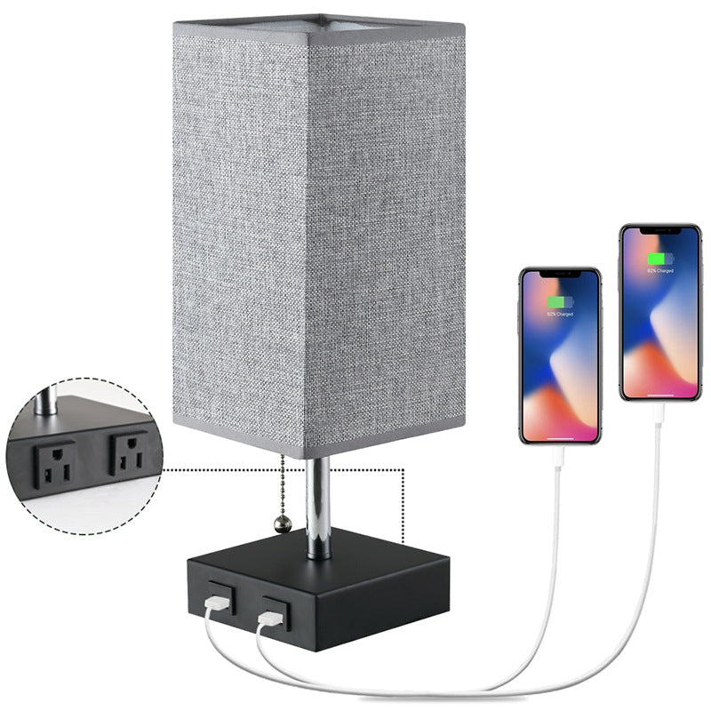 Modern Square Fabric Table Lamp