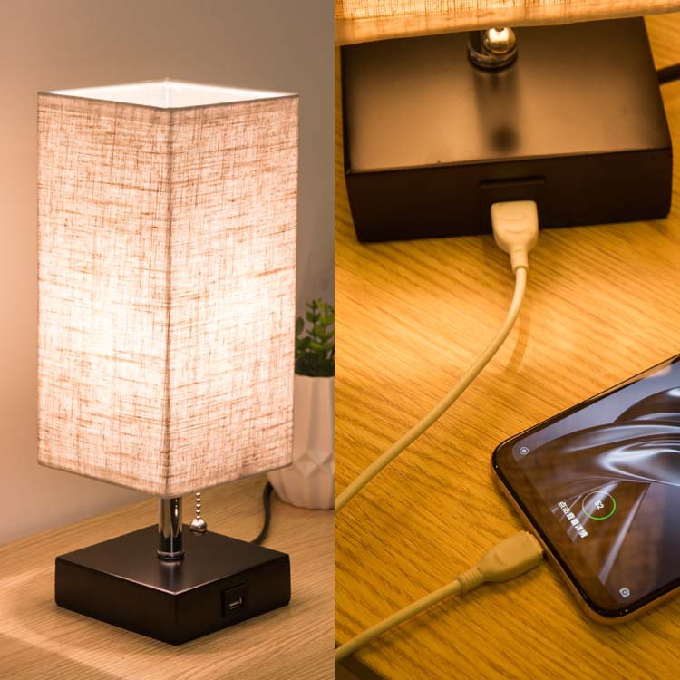 Modern Square Fabric Table Lamp