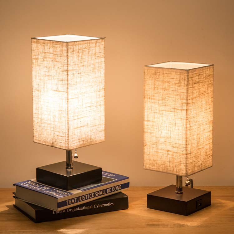 Modern Square Fabric Table Lamp