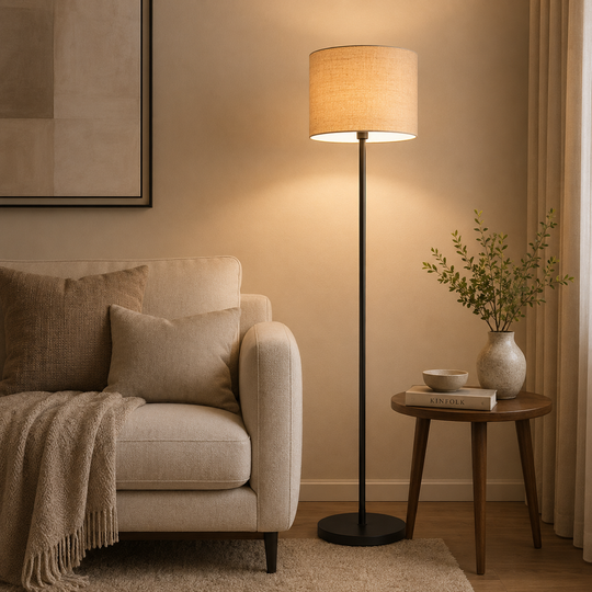 Modern Fabric Shade Floor Lamp